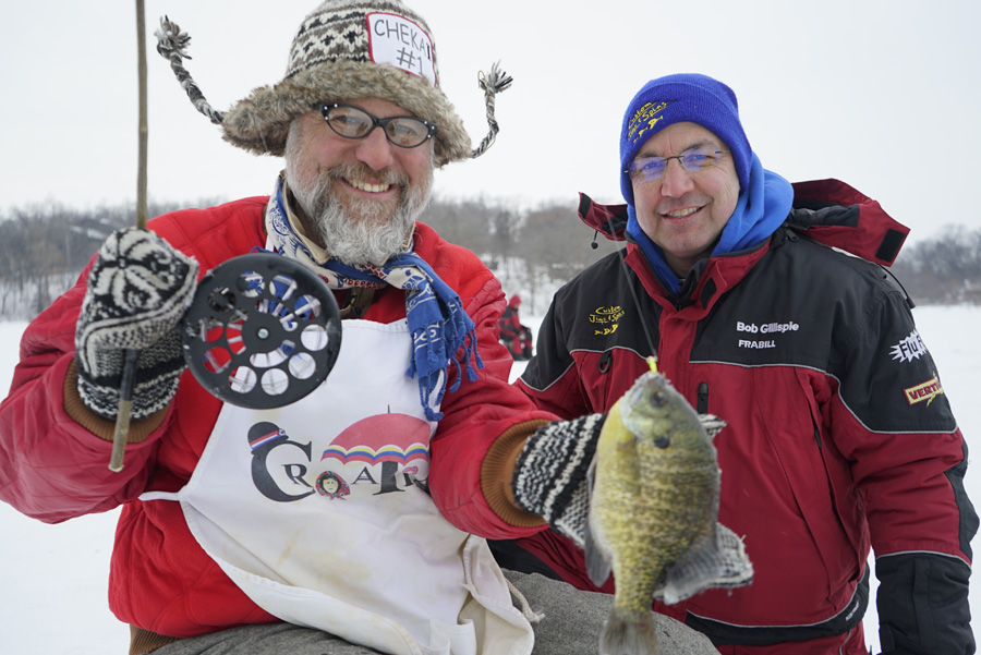 Chekai and Custom Jigs President Bob Gillispie testing out the Tütso tungsten jig last season!