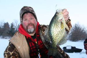 Chef Todd with a wonderful crappie caught on a tungsten jig