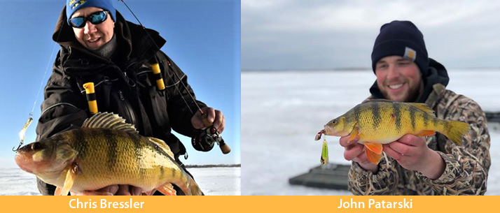 Chris Bresler and John Patarski shown with crappie they caught with a Slender Spoon