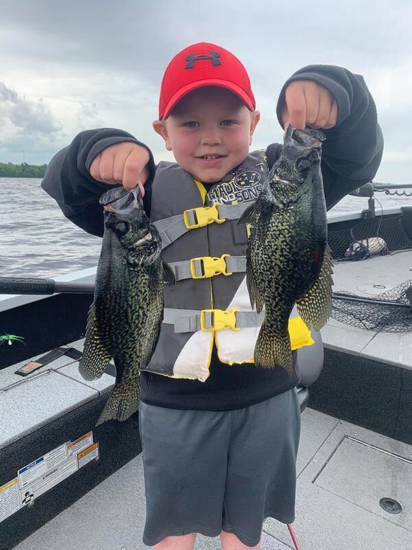 Kid with two crappies!