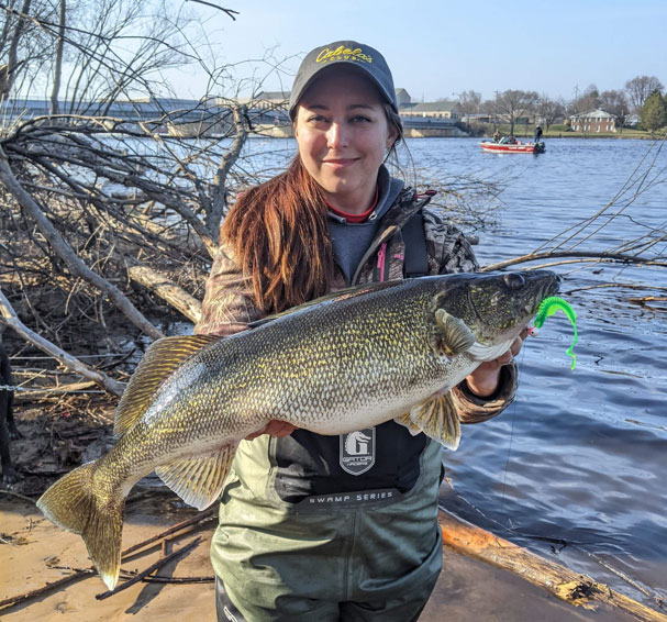This gal caught this giant walleye