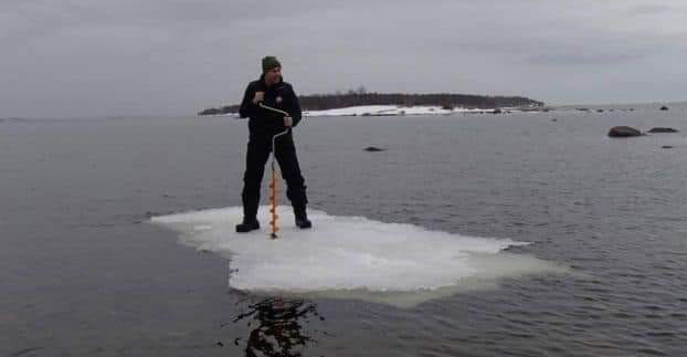 Out on the ice, in freshwater, alone with my auger