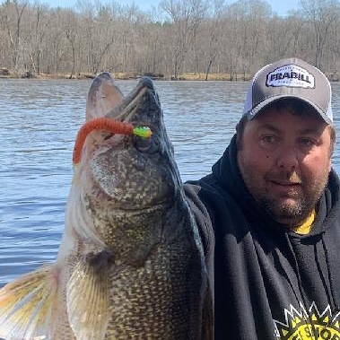 Wisconsin Guide Jesse Quale caught his largest walleye ever on a B Fish N catalpa Ringworm last spring!