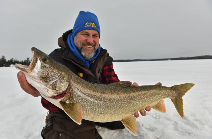 A stunning and very large lake trout shown off by Walt