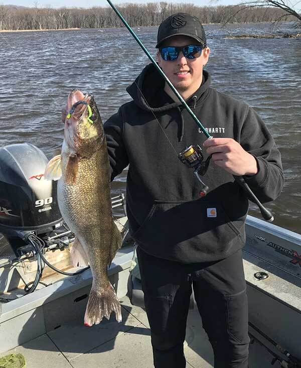 Giant walleye caught with Custom Jigs and Spins Demon