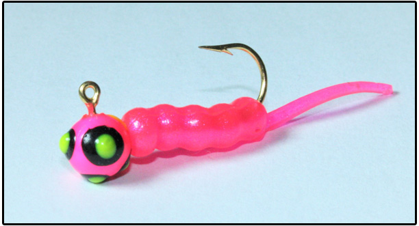Custom Jigs & Spins Tutso tungsten jig shown in Pink Clown color