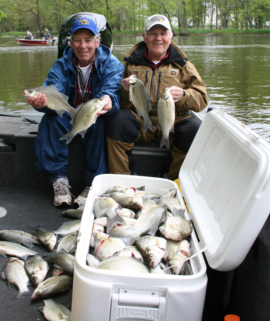 Out with Poppi and our big pile of white bass